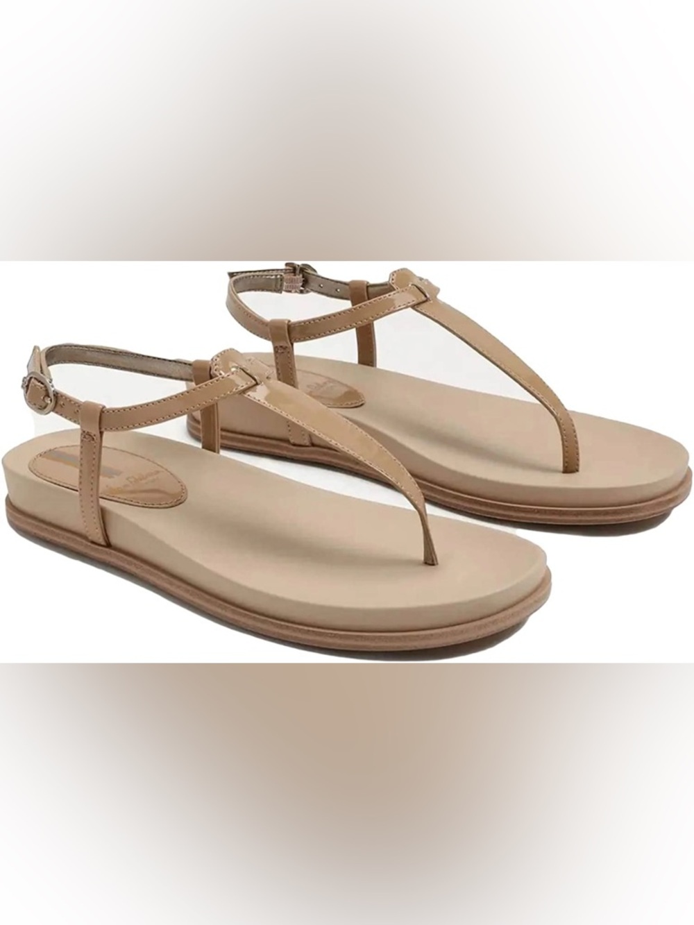 Sam Edelman Tan T-Strap Leather Sandals